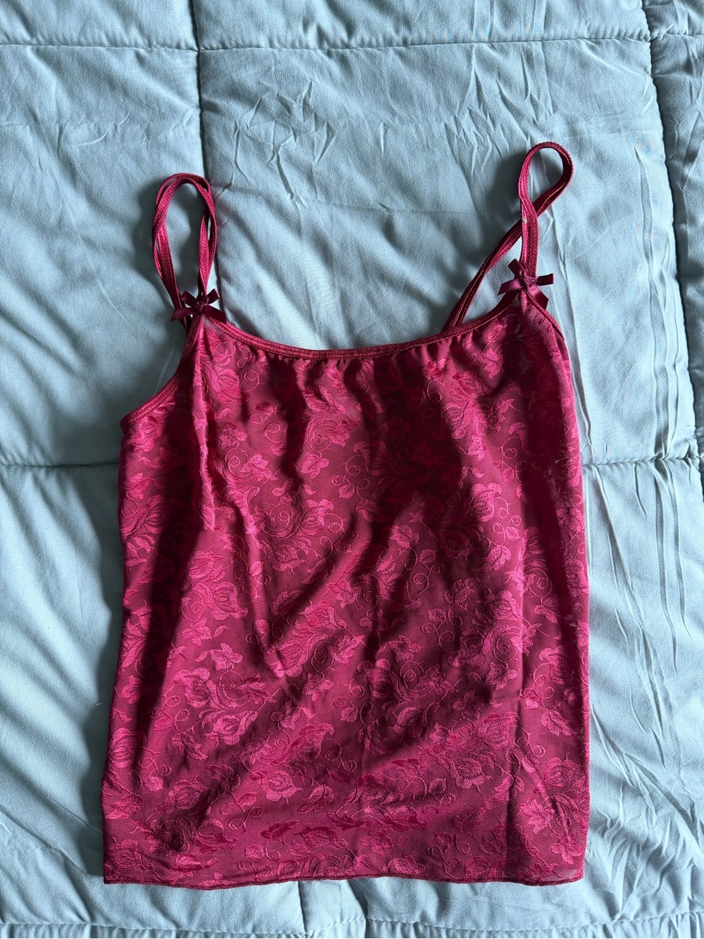 Women’s Red Floral Lace Cami Tank Top